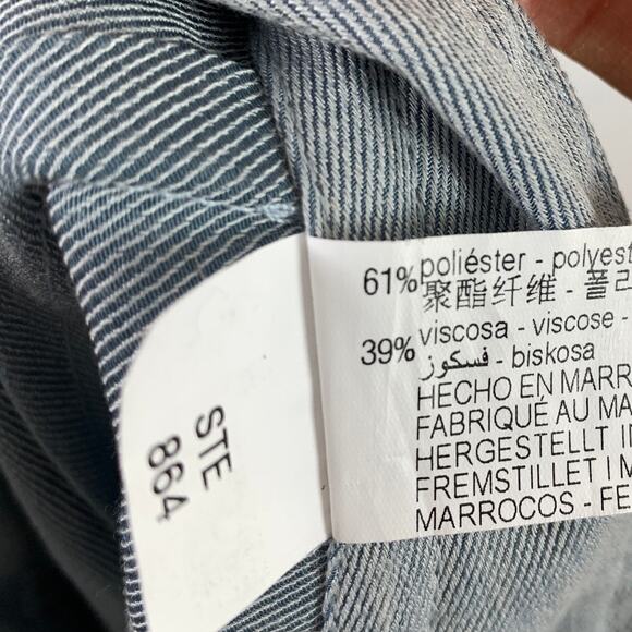 Zara High Rise Full Length Wide Leg Menswear Inspired Trouser Pant Light Blue - Picture 7 of 7